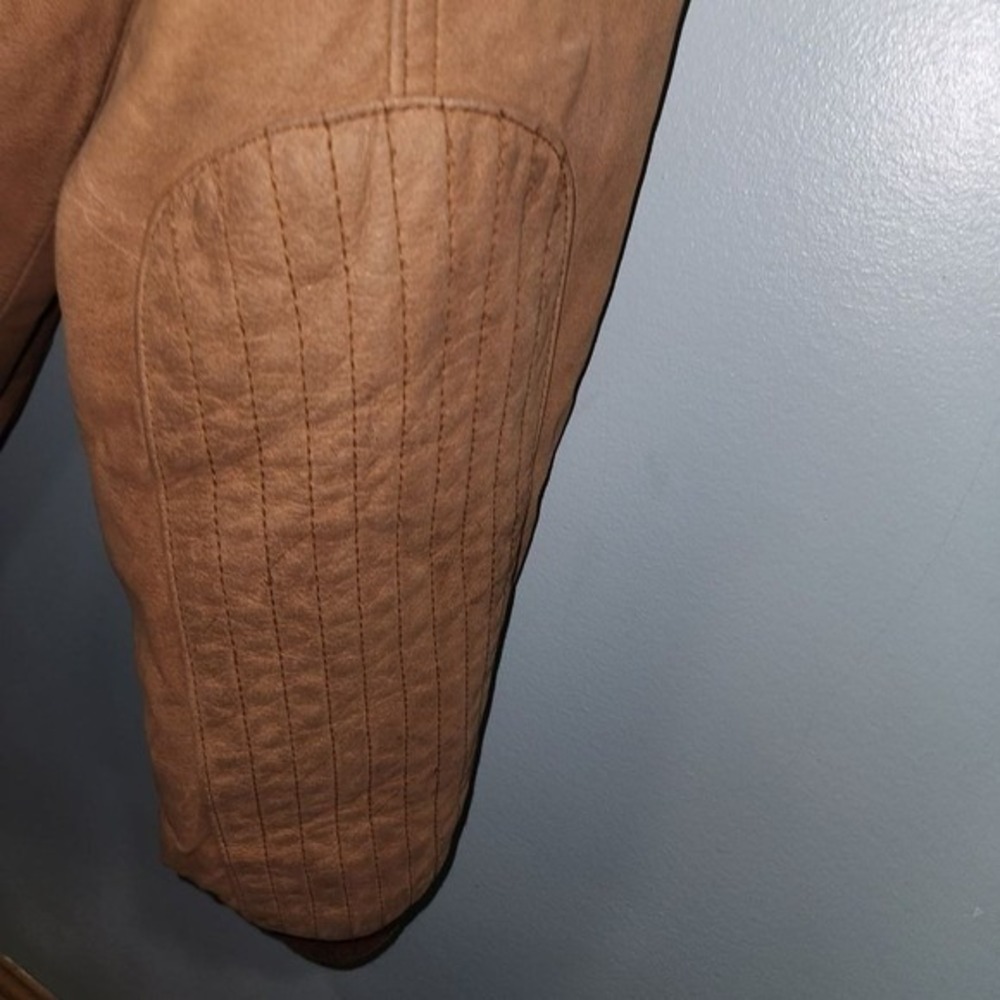 Marlboro Adventure Team Leather Bomber Jacket Map Lined Western Style VTG XL - Picture 10 of 16